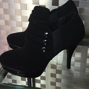 Faux Suede and Leather Booties